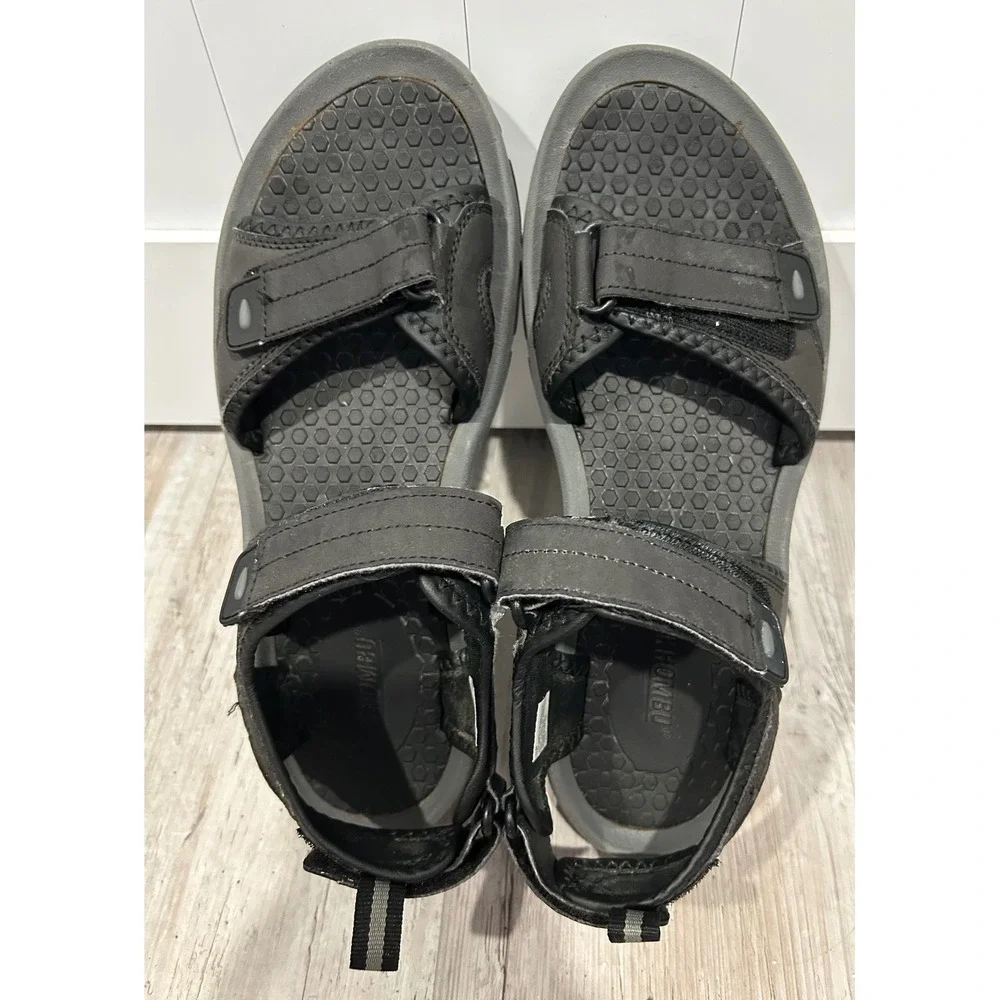 Khombu Barracuda Mens Black Sport Hiking Sandals‎ Adjustable Straps Size 11M